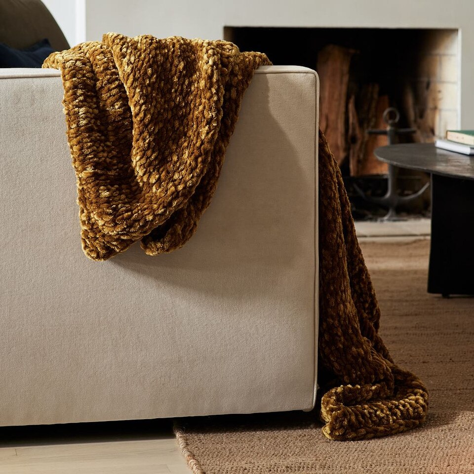 Chunky Luxury Chenille Throw West Elm UK